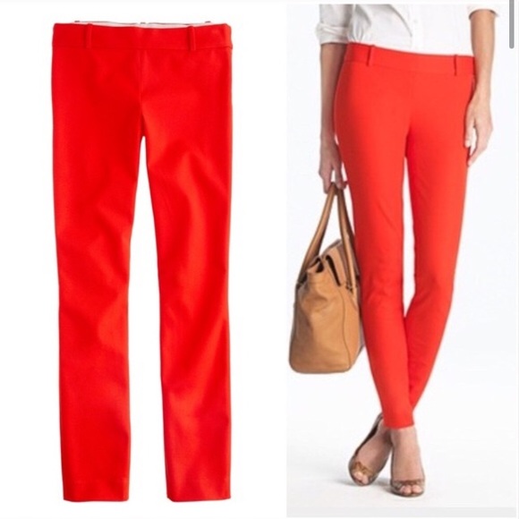 J. Crew Minnie Pant in stretch twill orange red - Picture 2 of 8